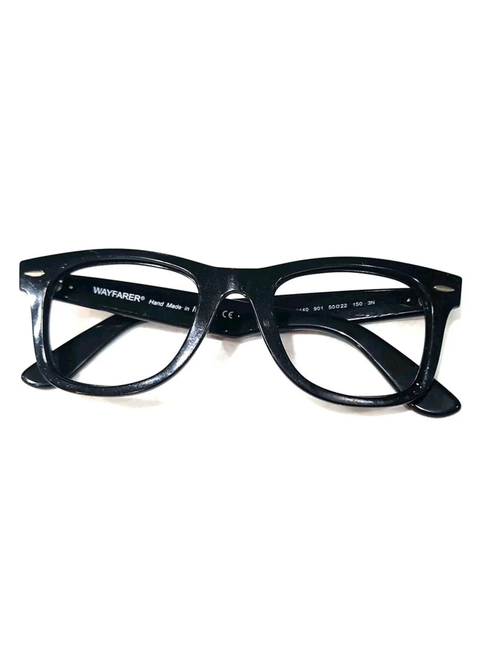 Ray Ban RB2140 901 Black Wayfarer Scratched Sunglasses Frame 50-22 150